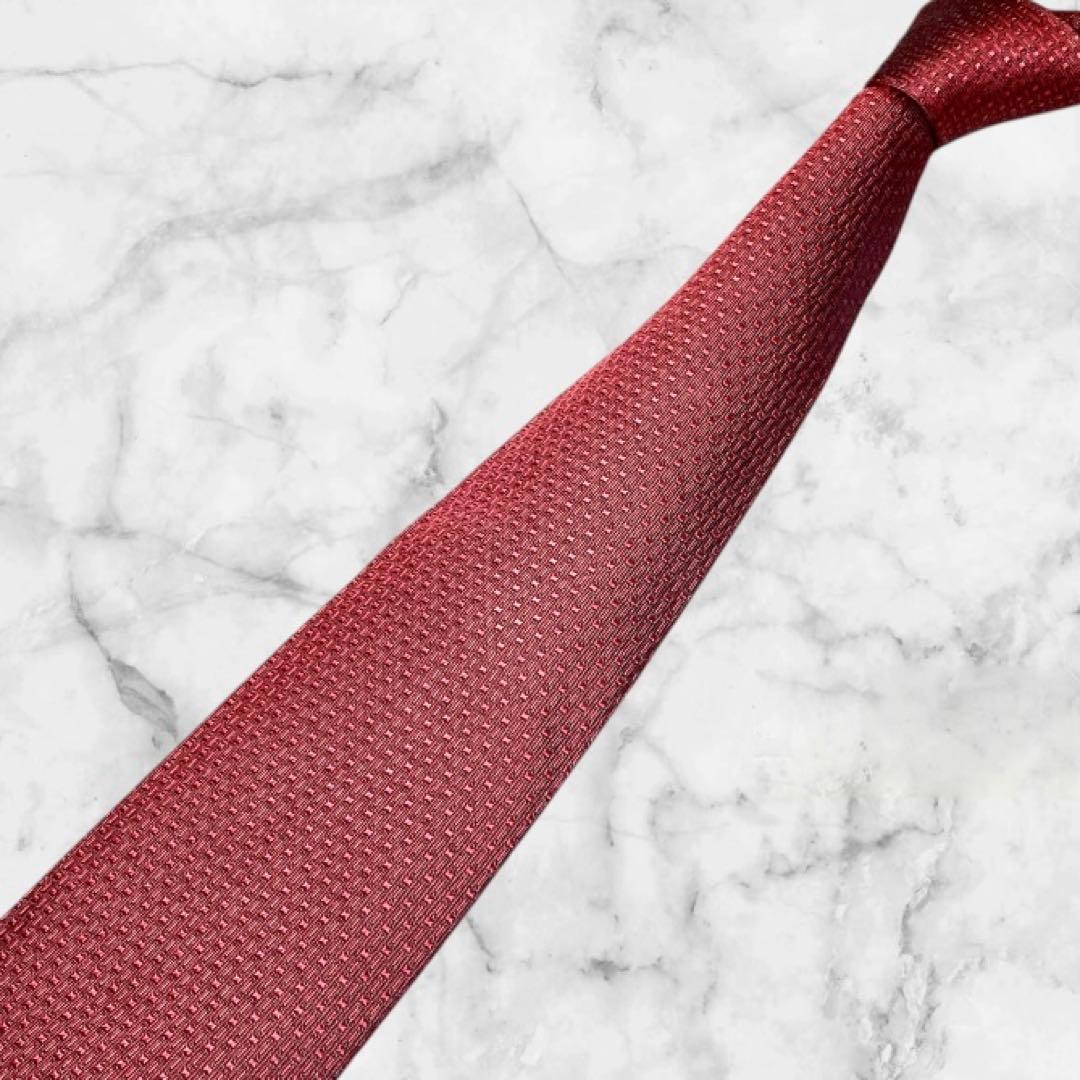 HERMES/エルメス ネクタイ ボルドー ソリッド H柄