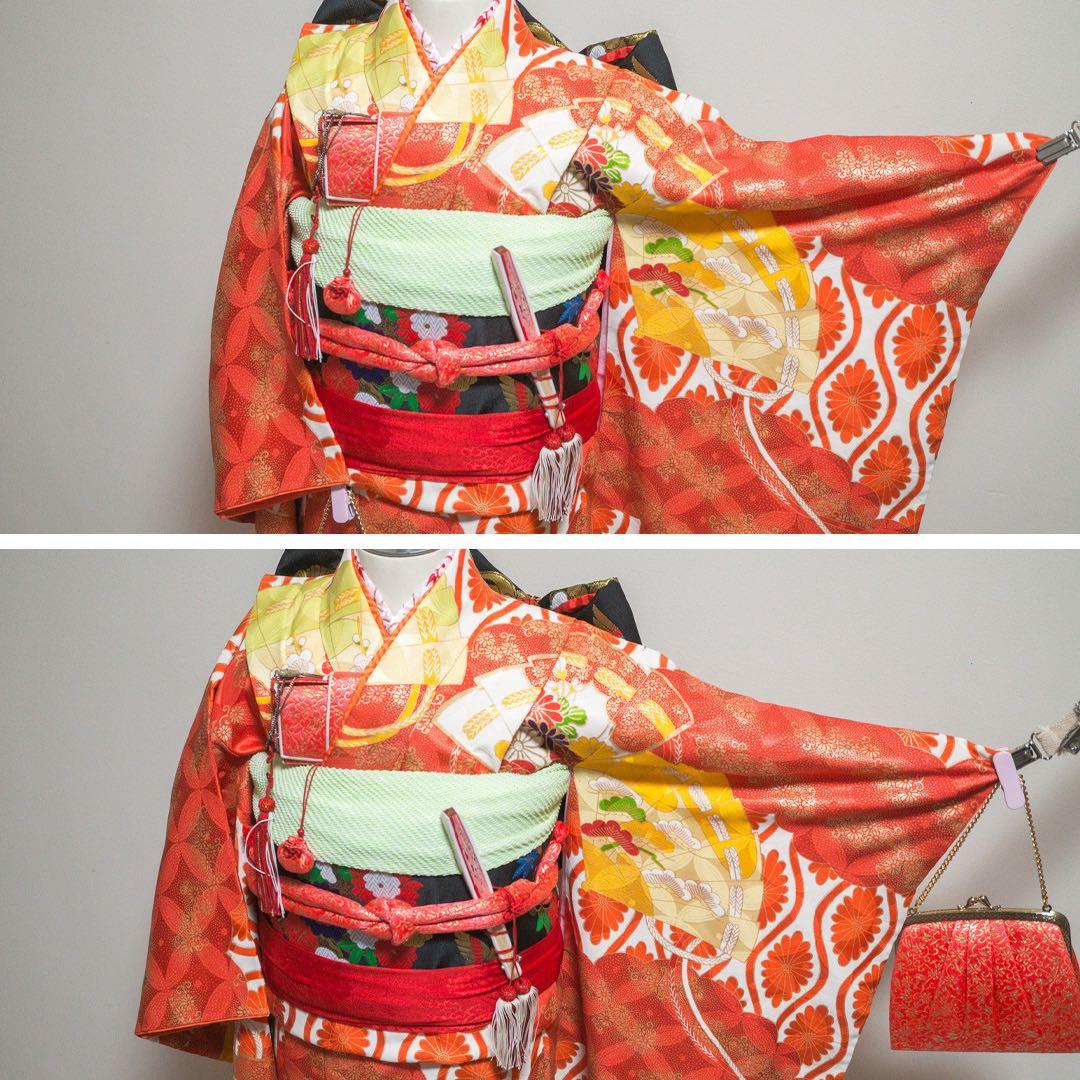 S*y様 【七五三 7歳】豪華晴れ着セット・正絹・扇面柄・作り帯・草履バッグ筥迫