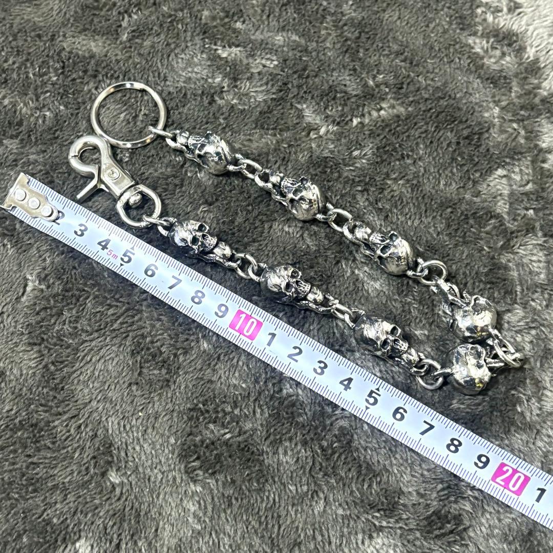 小物 silver skull wallet chain 137g