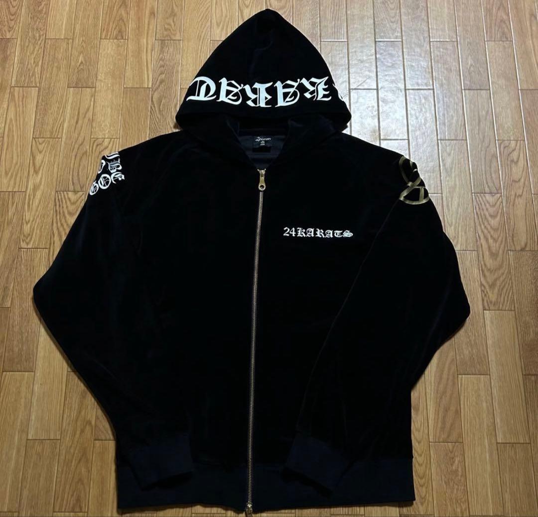 24karats ベロア ジャージ セットアップ L ブラック 希少