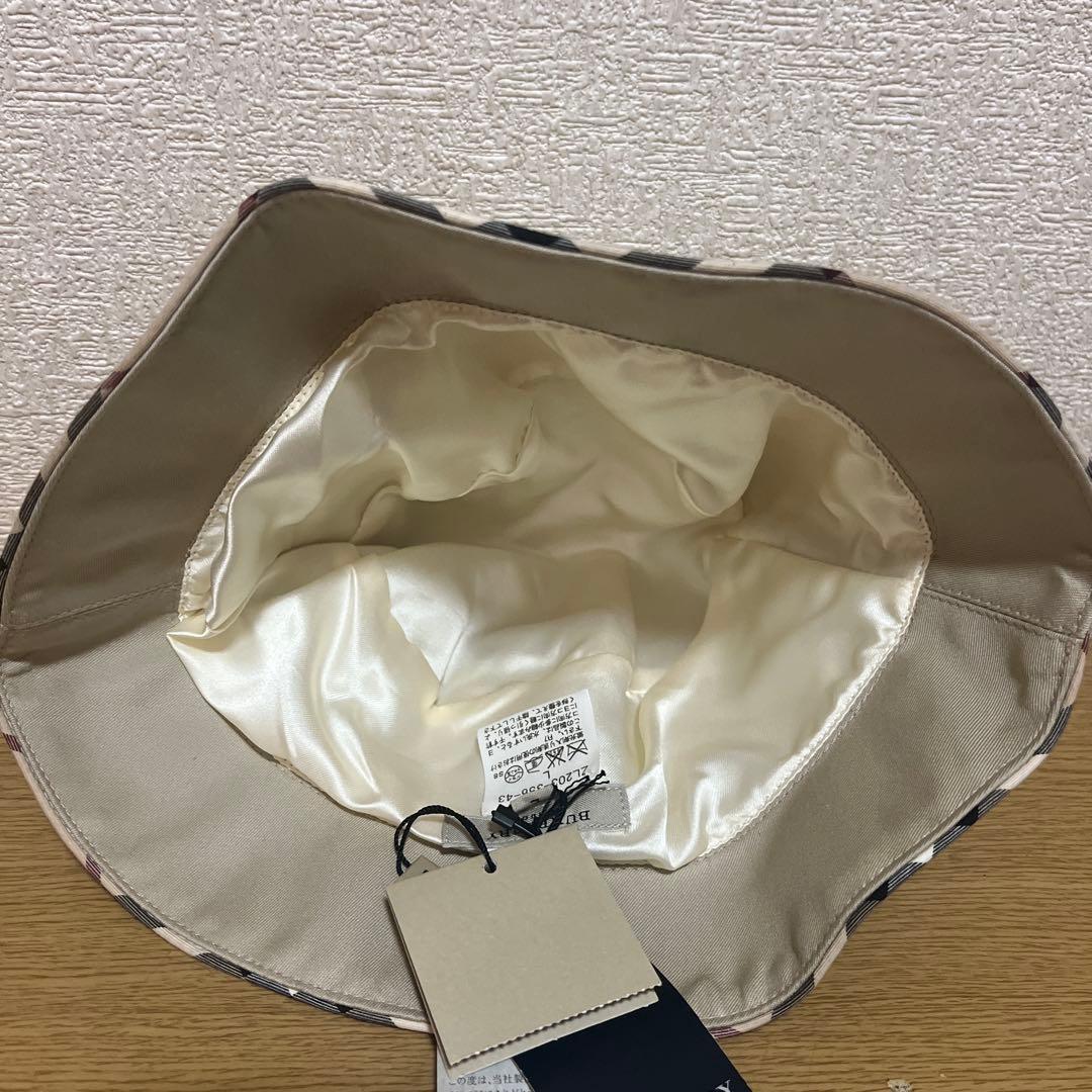 【ポネット】新品タグ付きバーバリーバケットハット　ベージュ　L