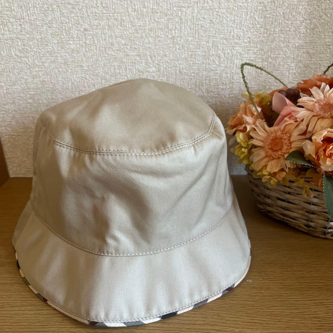 【ポネット】新品タグ付きバーバリーバケットハット　ベージュ　L