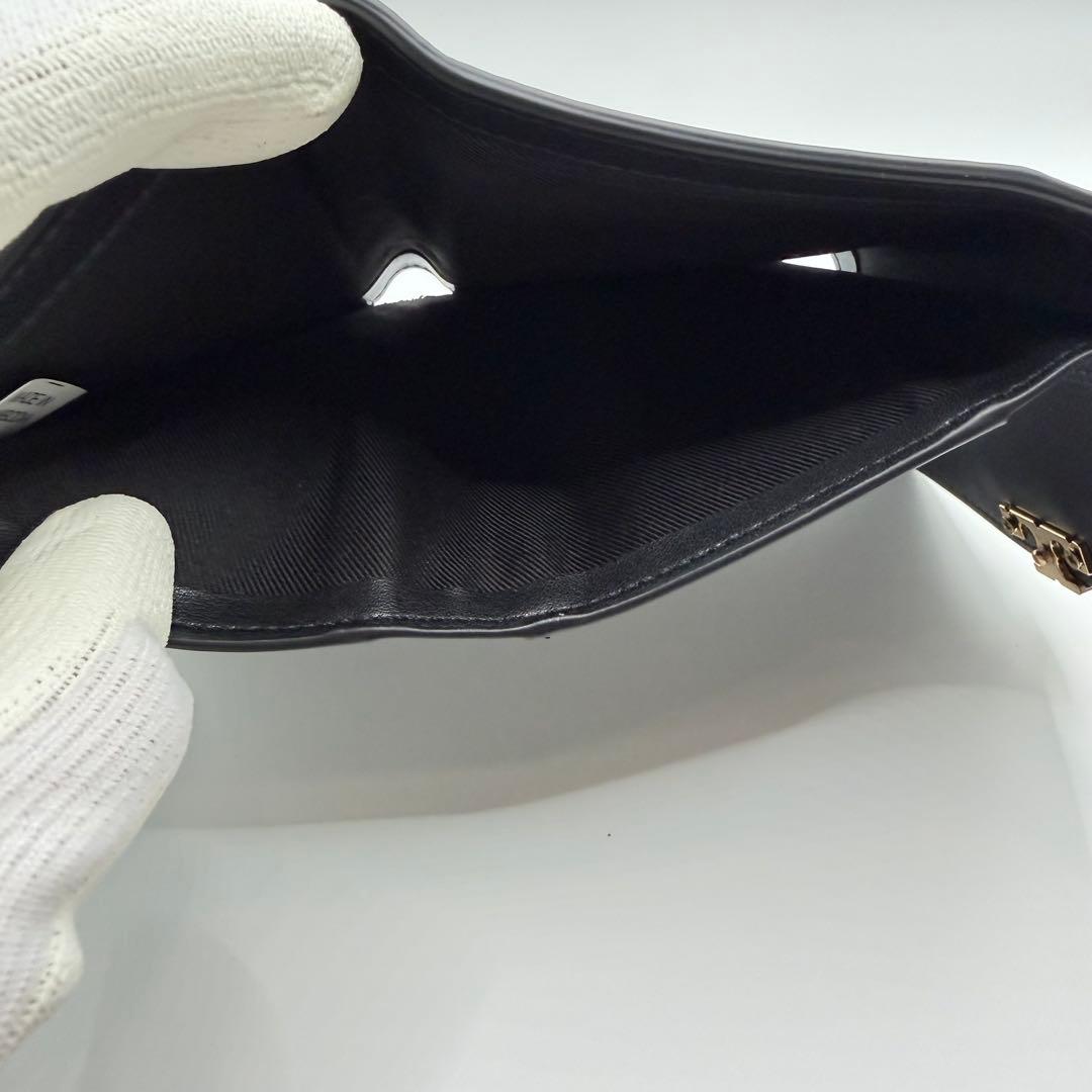 トリーバーチ 三つ折り財布 財布 ブラック キラ 【未使用】