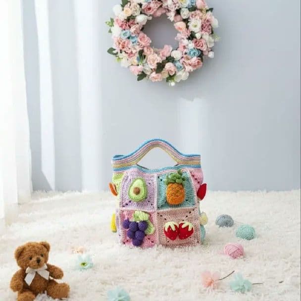 ♡【フルーツモチーフ】♡の編み物ミニバッグ