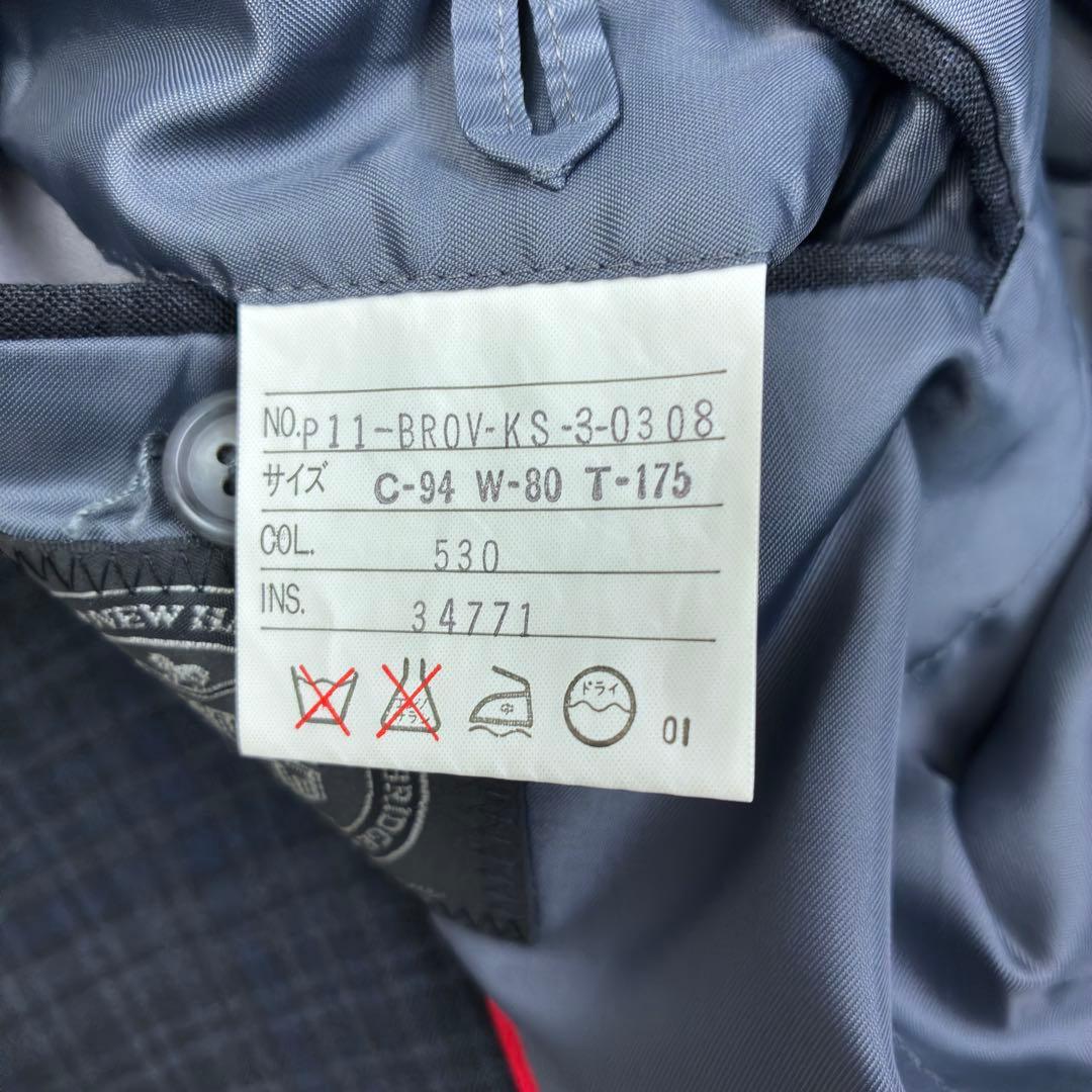 美品　ジェイプレス　タータンチェック　アンコンジャケット　L　パイピング