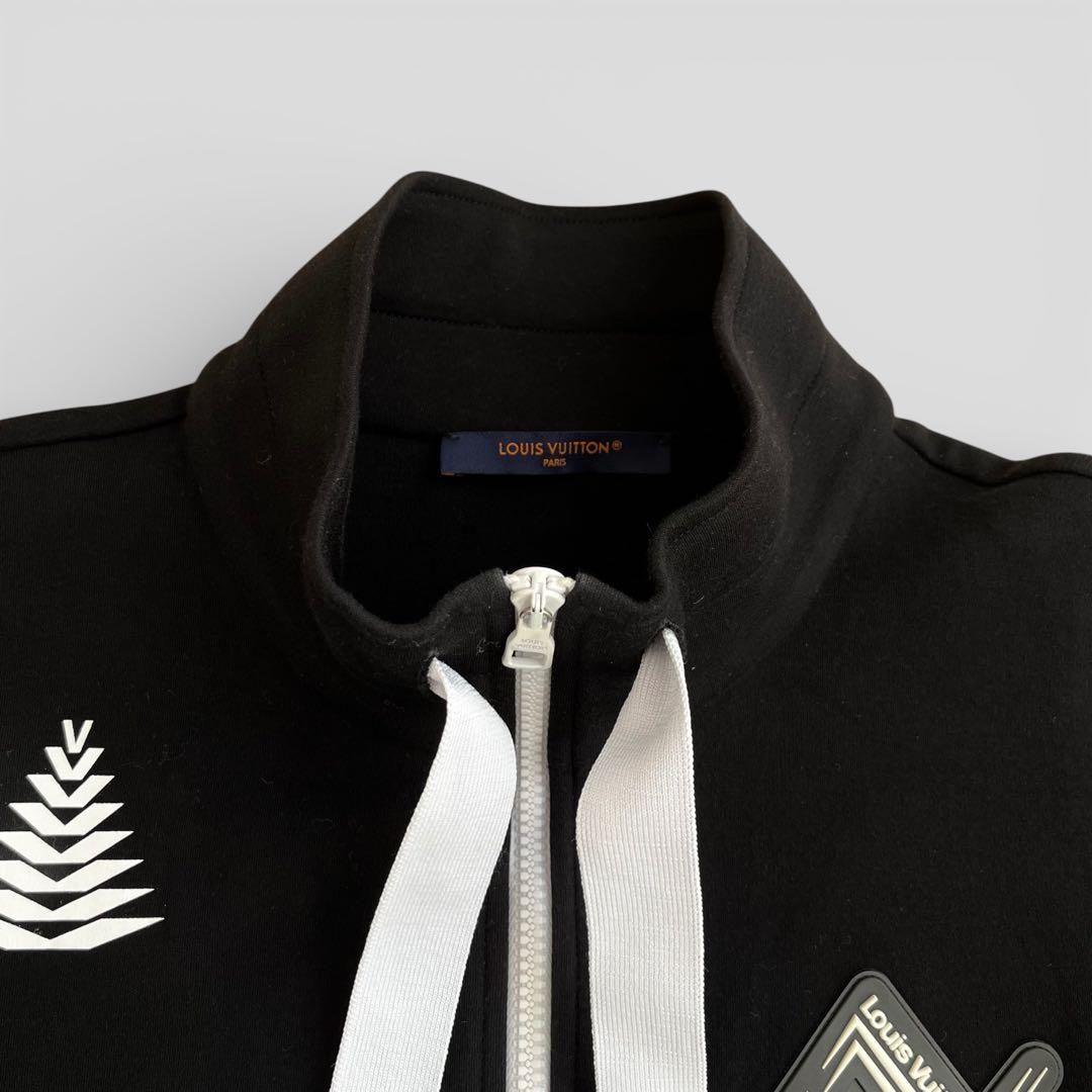 美品 ルイヴィトン ジャージ ジャケット コットン ブラック ロゴ 服 XL