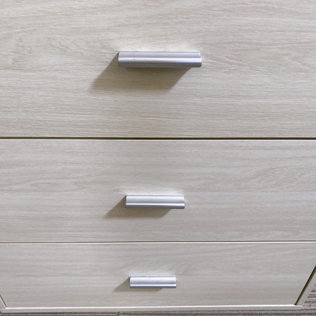 リビング収納 チェスト キャビネット ４段 引き出しタイプ 木目調 ホワイト