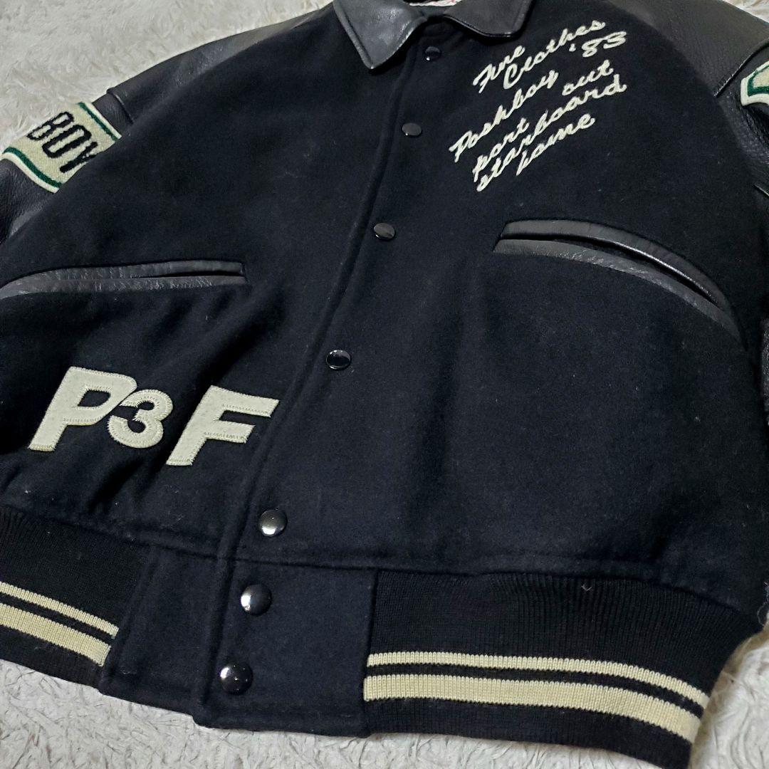 美品 POSH BOY フルデコ レザー袖 スタジャン 裏地 キルティング