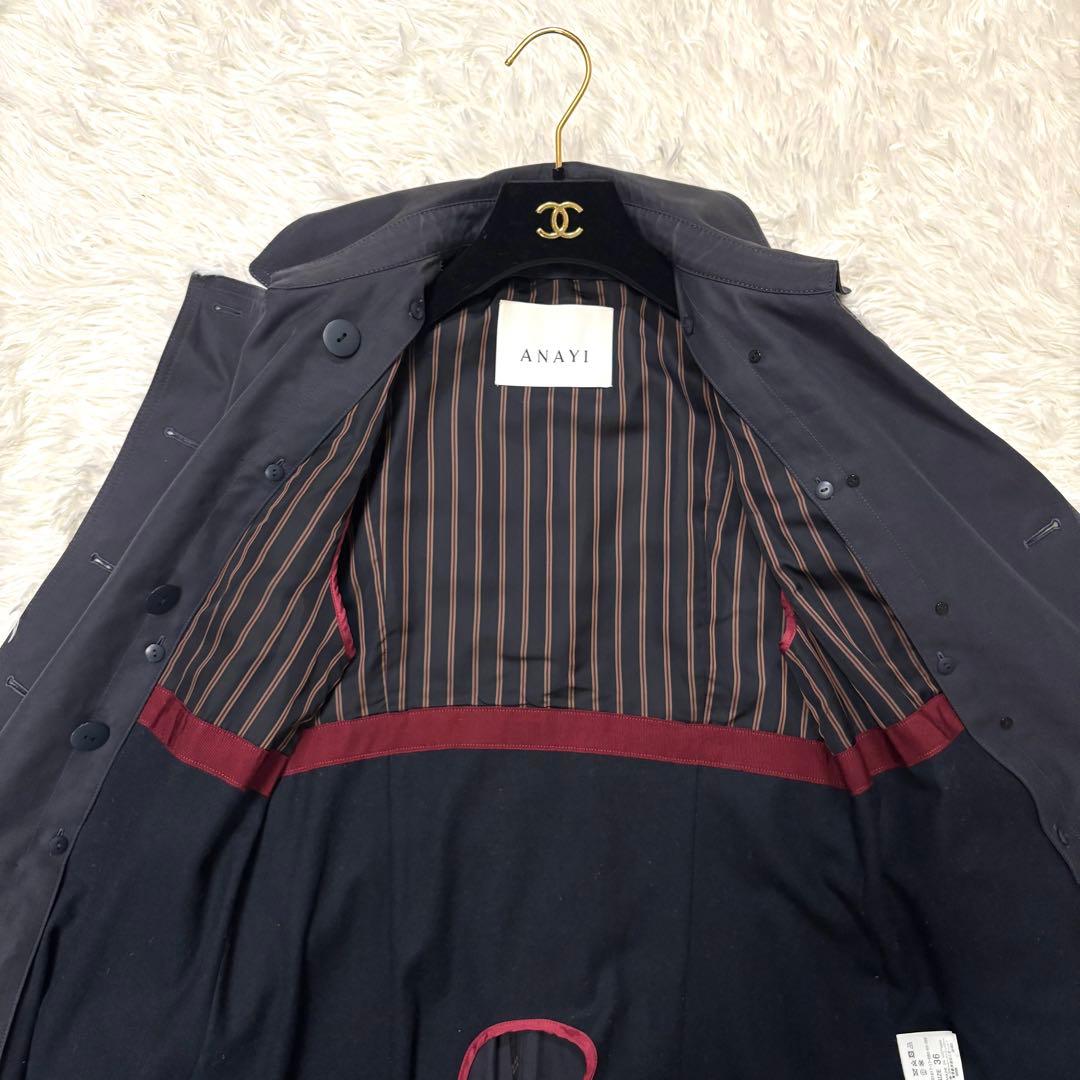 現行タグ✨ ANAYI トレンチ スプリング コート ライナー 腰ベルト 濃紺