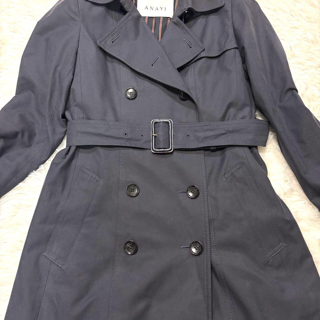 現行タグ✨ ANAYI トレンチ スプリング コート ライナー 腰ベルト 濃紺