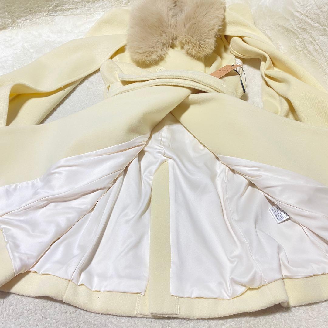 新品タグ付❤️エイミーイストワール　ファーカラーマントコート　ポンチョ　ベルト付