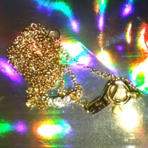 K18 スタージュエリー　横並び3ダイヤ ネックレス 0.03ct