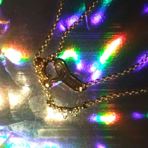 K18 スタージュエリー　横並び3ダイヤ ネックレス 0.03ct