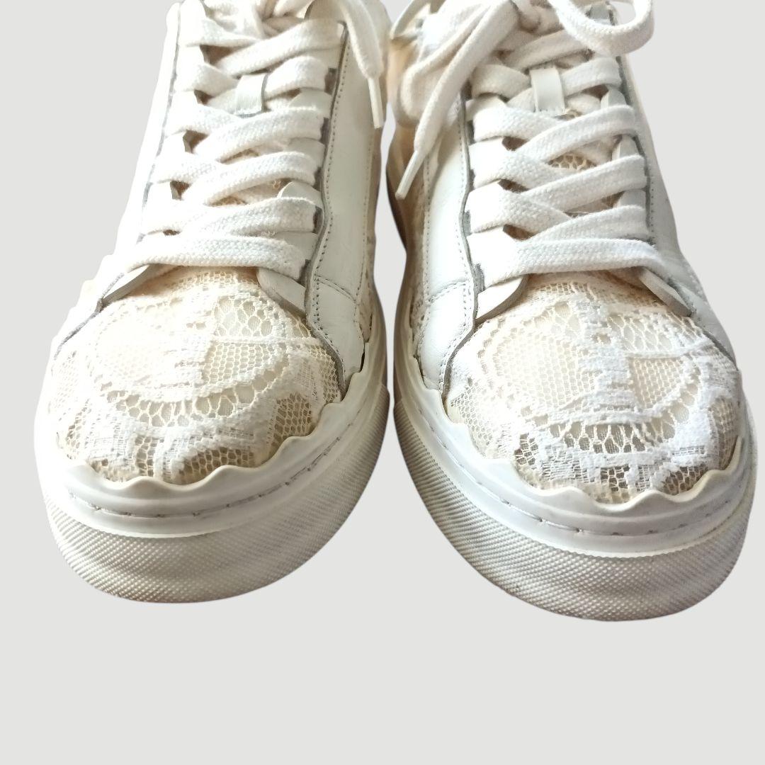 Chloe クロエ スニーカー レディース レース 24.5cm