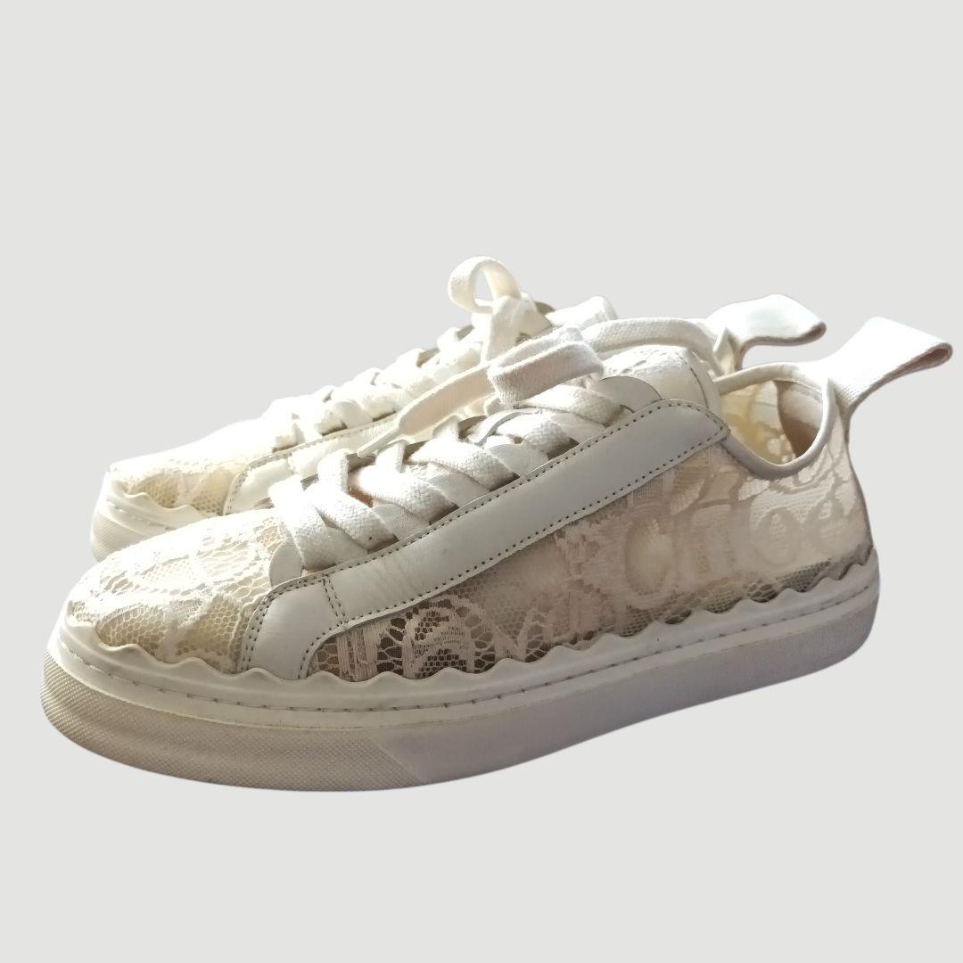 Chloe クロエ スニーカー レディース レース 24.5cm