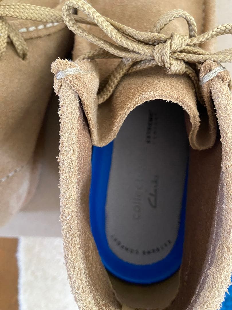 【クラークス】値下げ☆美品ワラビーブーツ モカシン メンズ　24.5 ベージュ