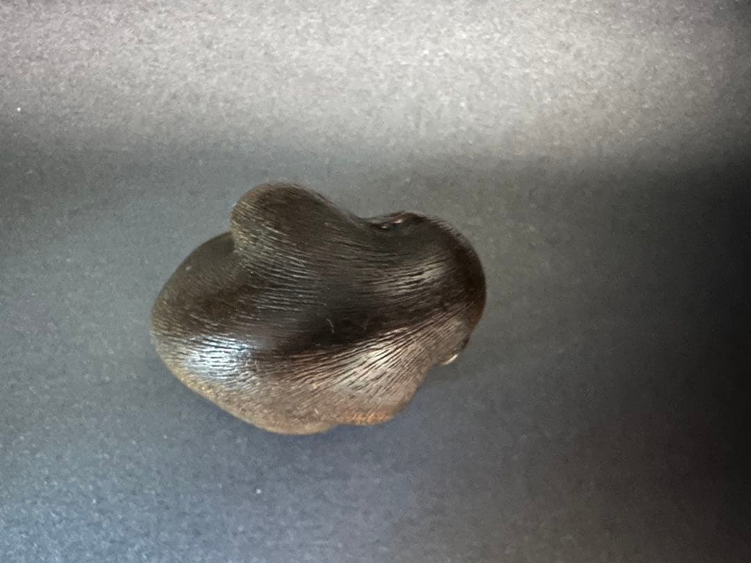 【根付(netsuke)】猿の根付　木製　光一作　江戸時代