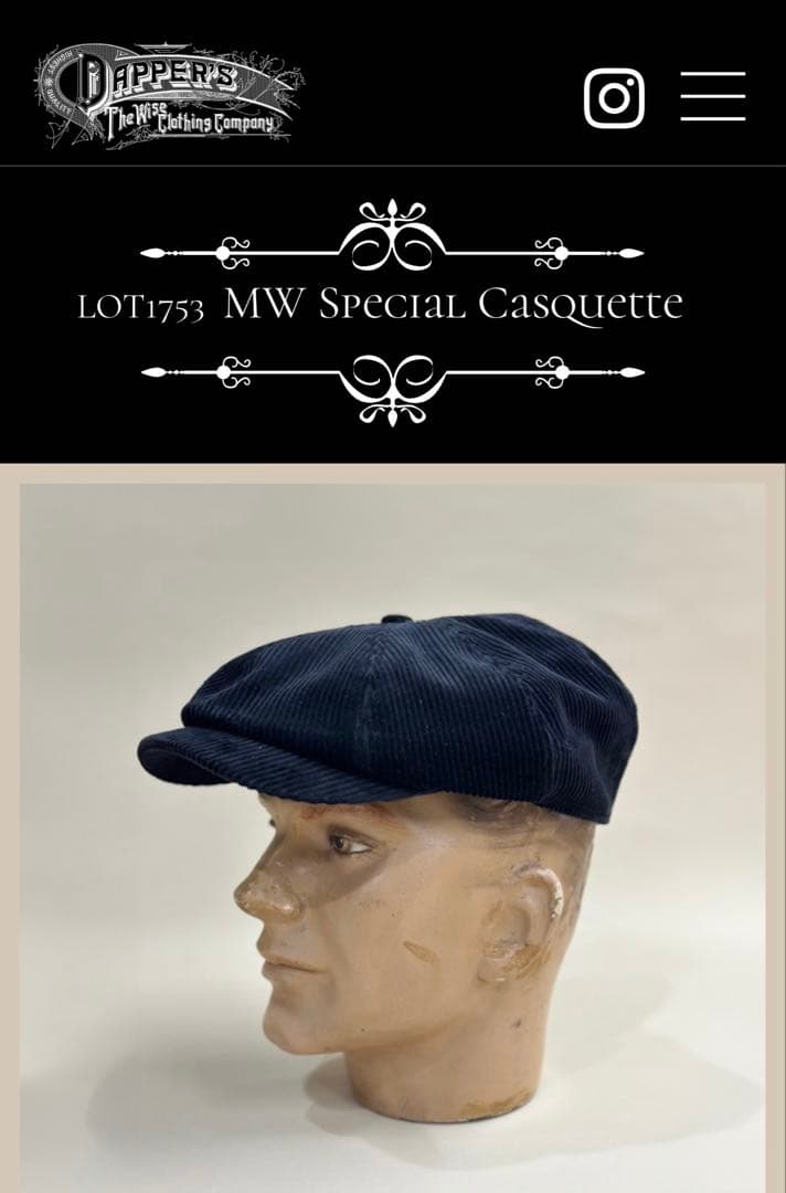 Dapper's Casquette ブラック　ダッパーズ