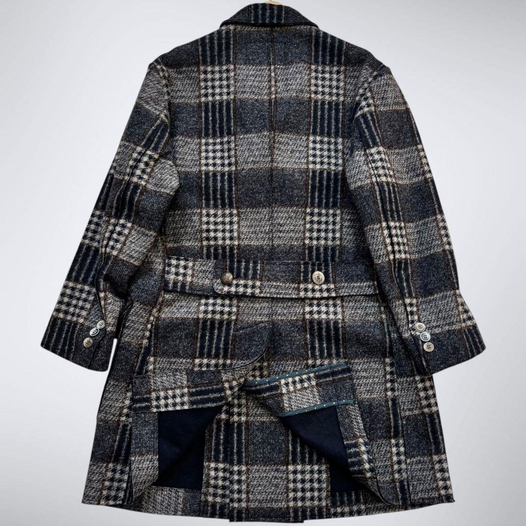 希少サイズ 3XL✨ BOB ボブ イタリア製 ダブルコート ウール混 チェック