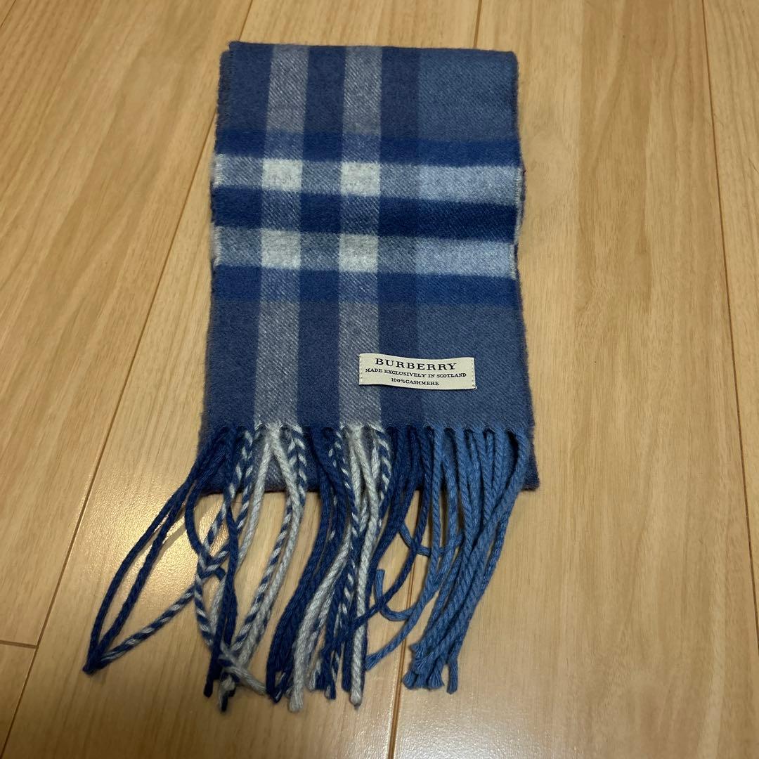 BURBERRY ナローマフラー　カシミア100%
