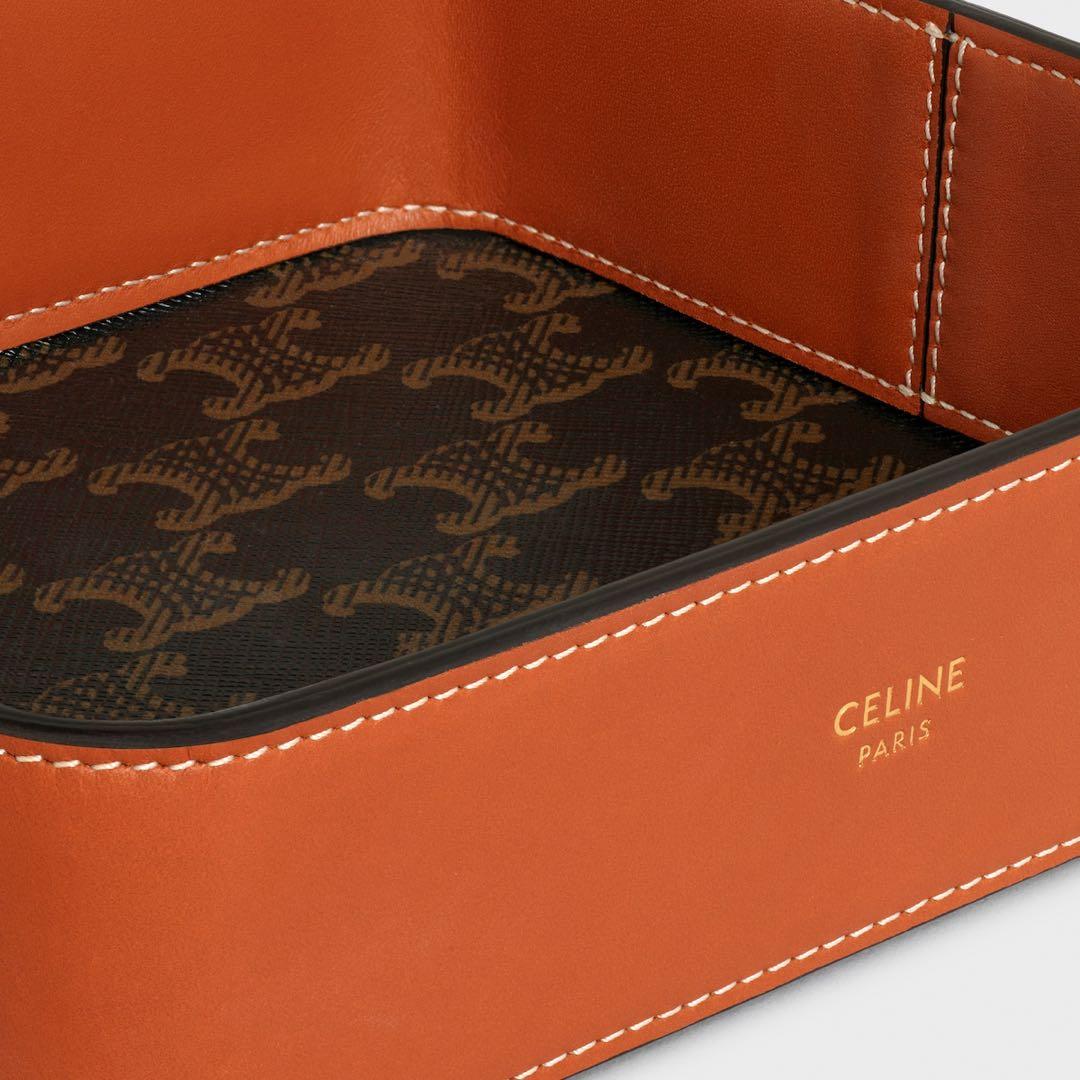 【正規品】CELINEトリオンフレザートレー アクセサリーボウル