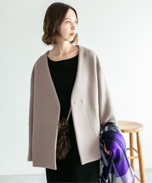 イエナ／MANTECOショートコート グレージュ