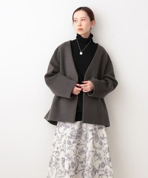 イエナ／MANTECOショートコート グレージュ