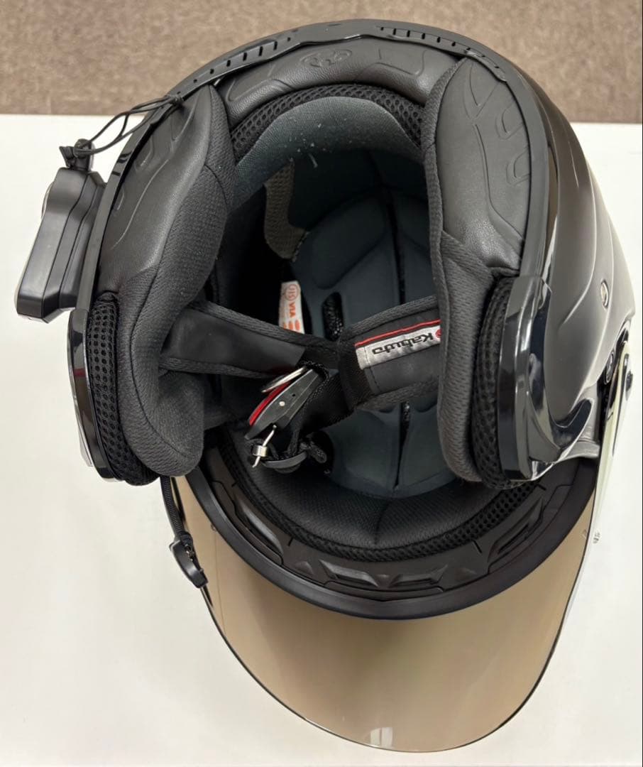 Kabuto ブラック ジェットヘルメット ミラーシールド　avandⅡ