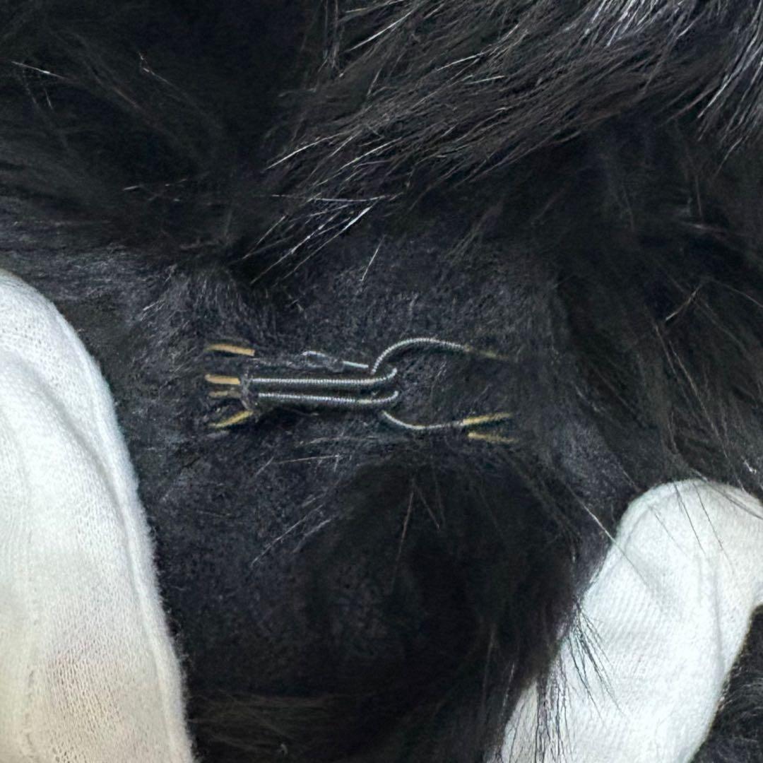 良品 カシミヤ100% ポンチョ フォックスファー 高級感 コート 日本製 黒色