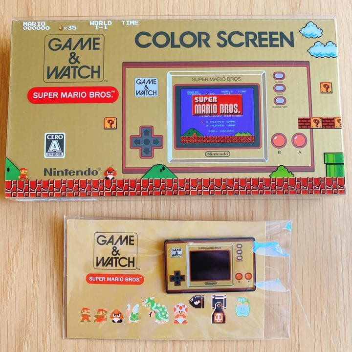 ゲーム&ウオッチ スーパーマリオブラザーズ 【限定】オリジナルピンズ 同梱)
