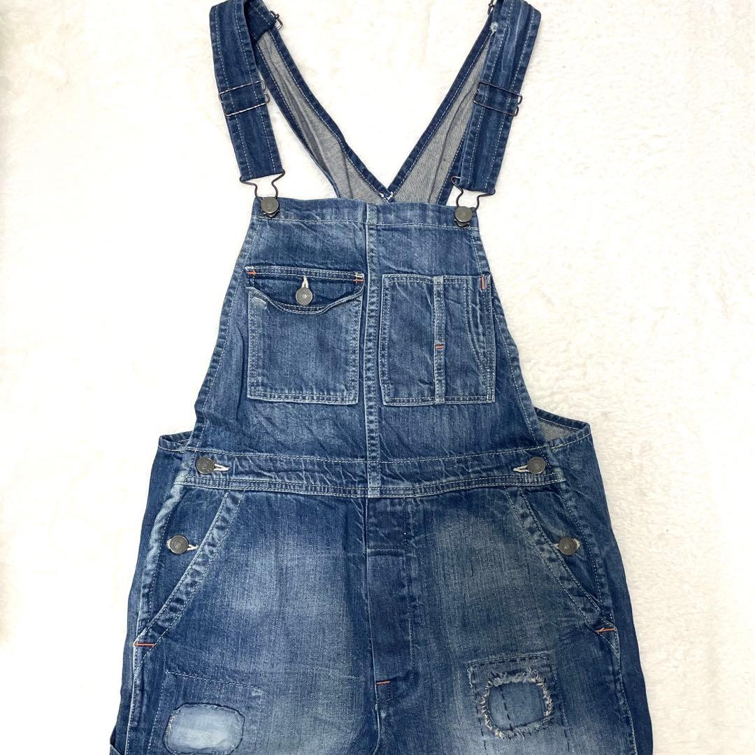 ポロラルフローレン　サロペット　デニムオーバーオール ダメージ加工　XS
