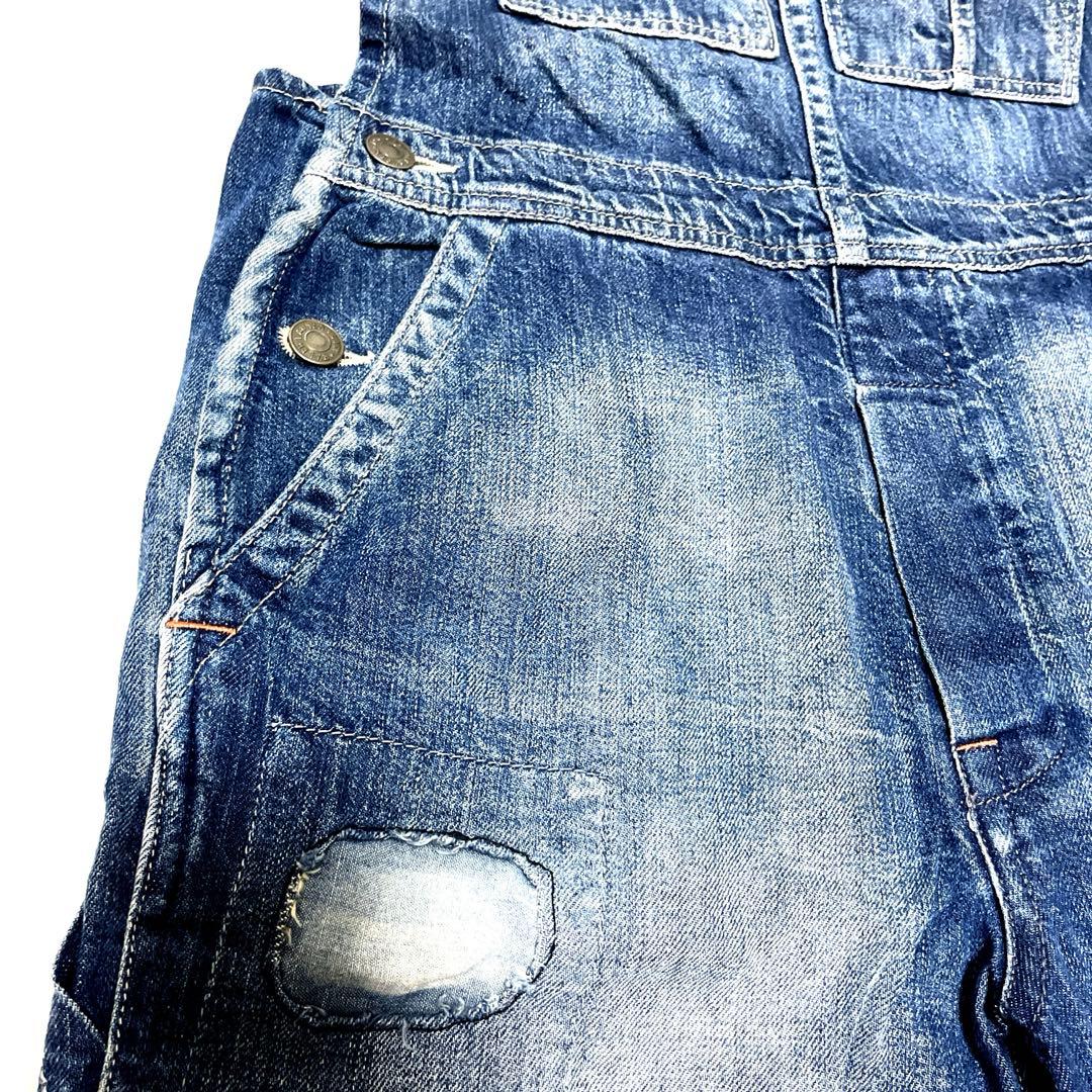 ポロラルフローレン　サロペット　デニムオーバーオール ダメージ加工　XS