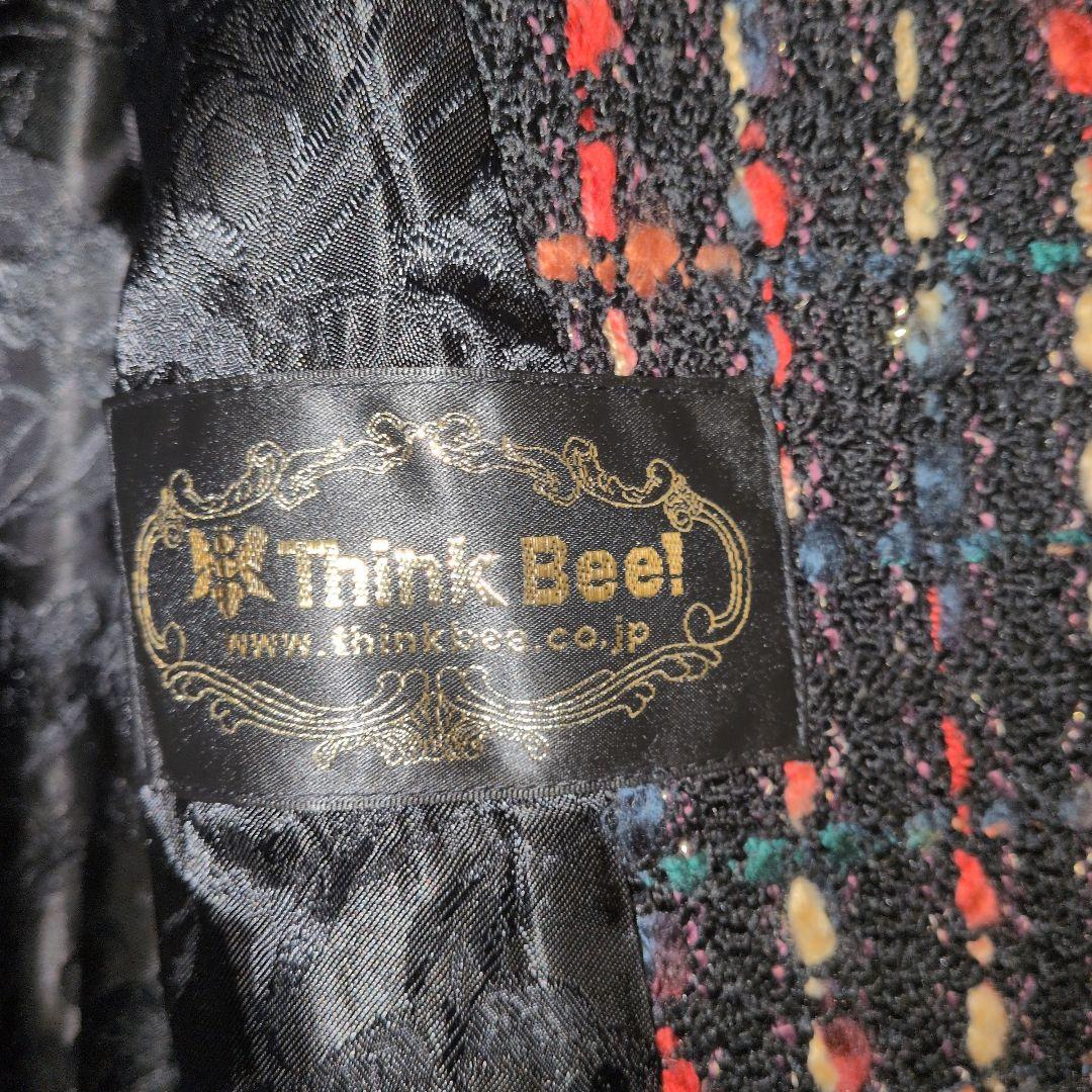 ロングコート ブラック系 刺繍付き