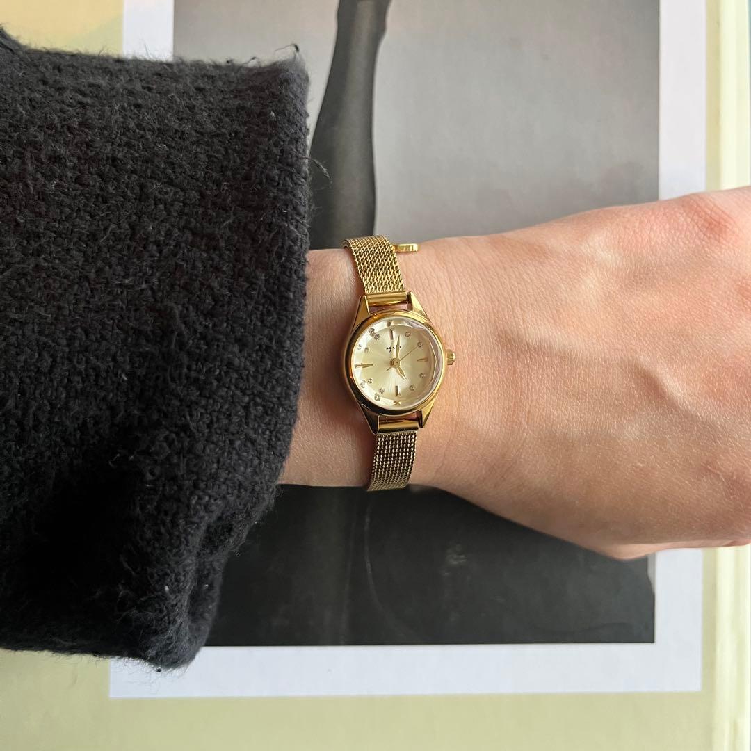 agate アガット　ゴールドメッシュ 腕時計