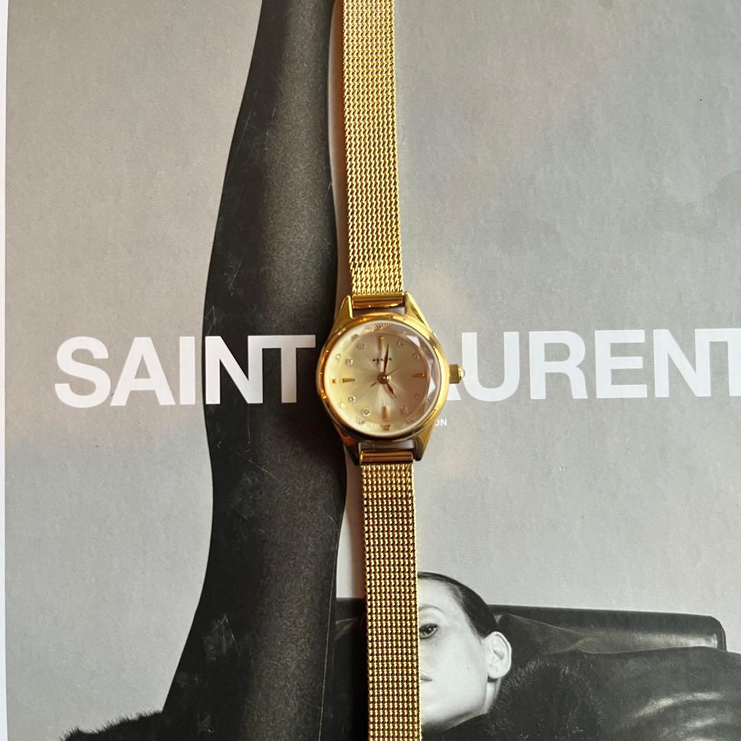 agate アガット　ゴールドメッシュ 腕時計