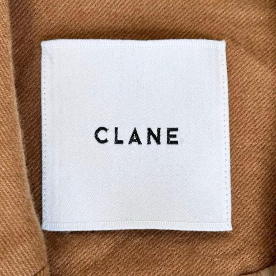 CLANE テイラードベスト ジレ ベルト付き ウールコットン混 キャメル