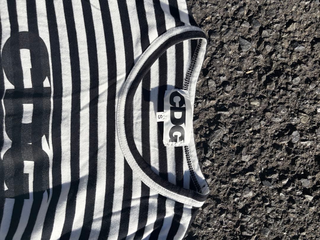 CDG ストライプ 長袖カットソー S