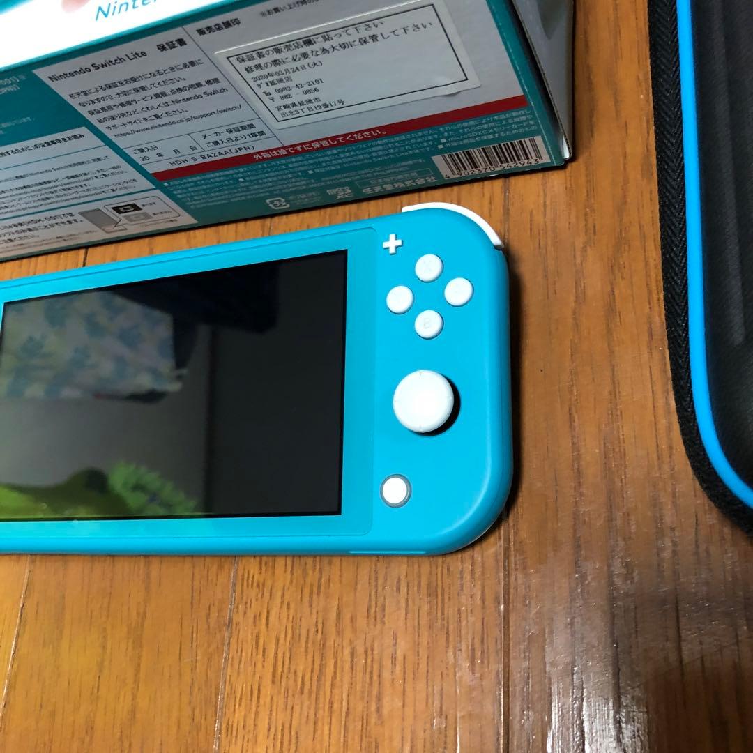 美品 Nintendo Switch Lite ターコイズ+HORI製 ケース