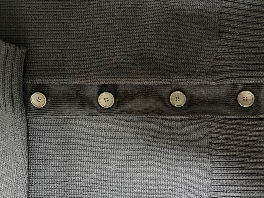 鎌倉シャツ スタンドカラーカーディガン エクストラファインメリノ ブラック 美品