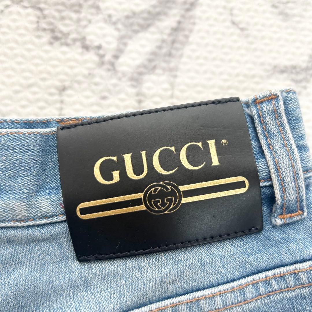 美品♡ グッチ デニム ショートパンツ チェリー 刺繍 25 ハイウエスト