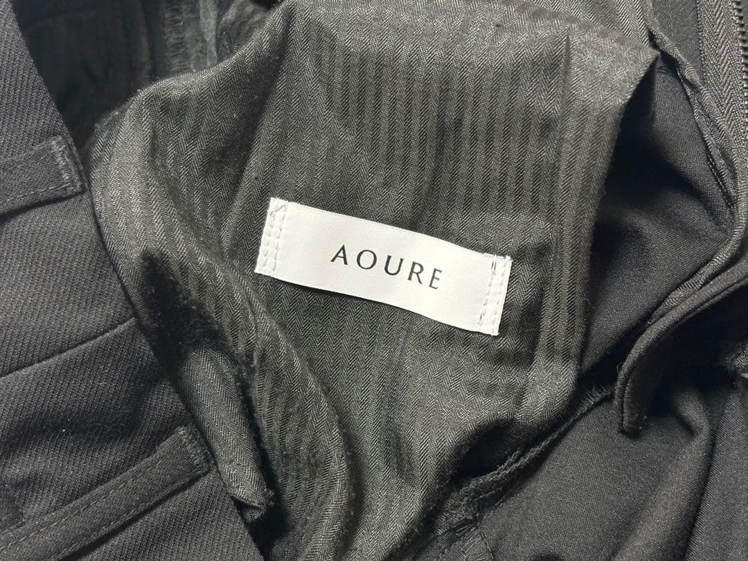 AOURE 23AW MALPENSA カルゼポンチ パンツ S 黒 スラックス