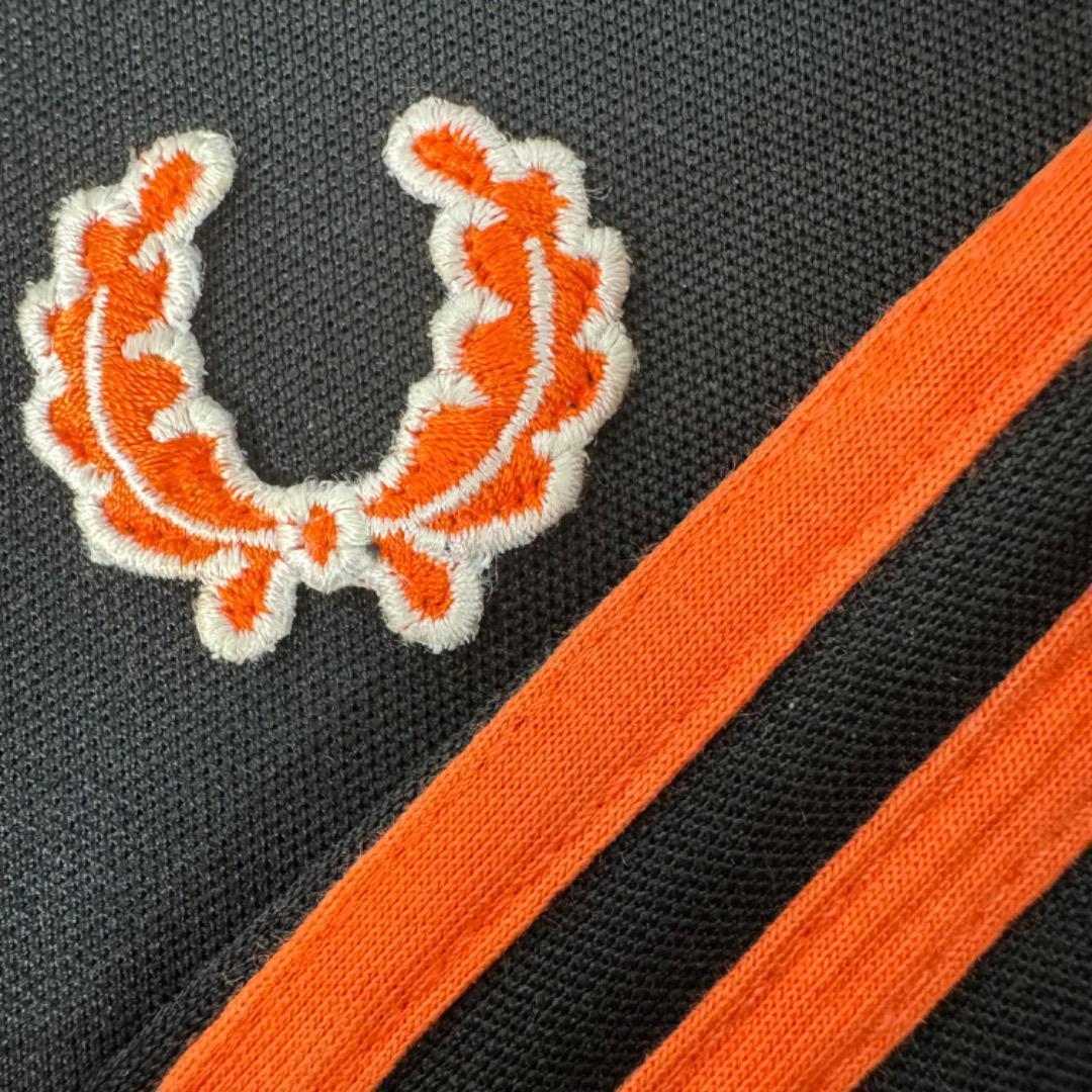 【激レア】フレッドペリー ポルトガル製 ジャージ M オレンジ 黒 刺繍ロゴ