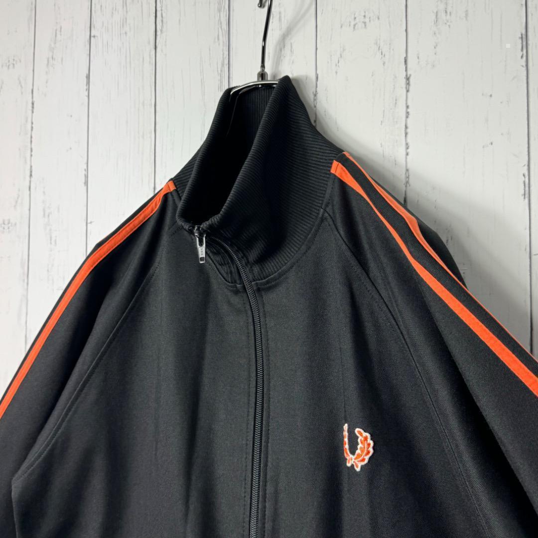 【激レア】フレッドペリー ポルトガル製 ジャージ M オレンジ 黒 刺繍ロゴ