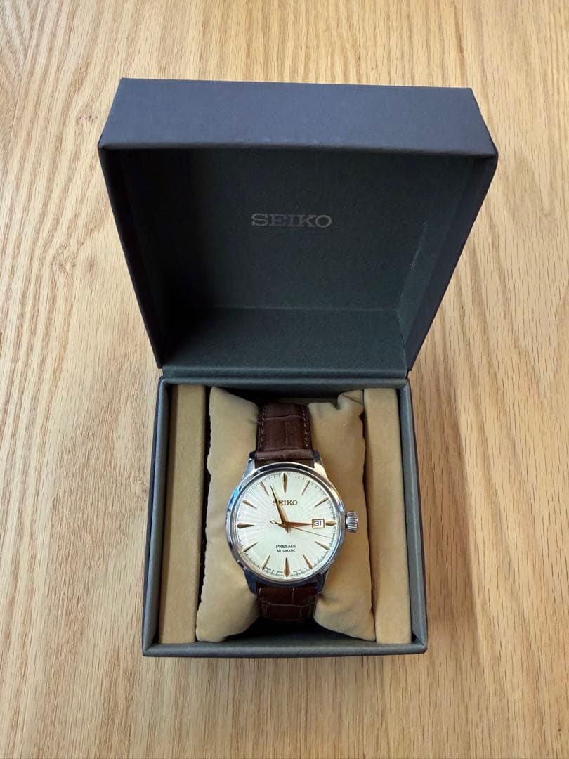 SEIKO PRESAGE 腕時計 ゴールド/ブラウン