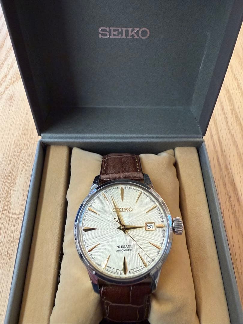 SEIKO PRESAGE 腕時計 ゴールド/ブラウン