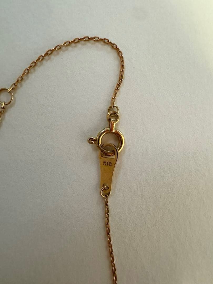 agete アガット K18 ホースシュー ダイヤモンドネックレス0.05ct