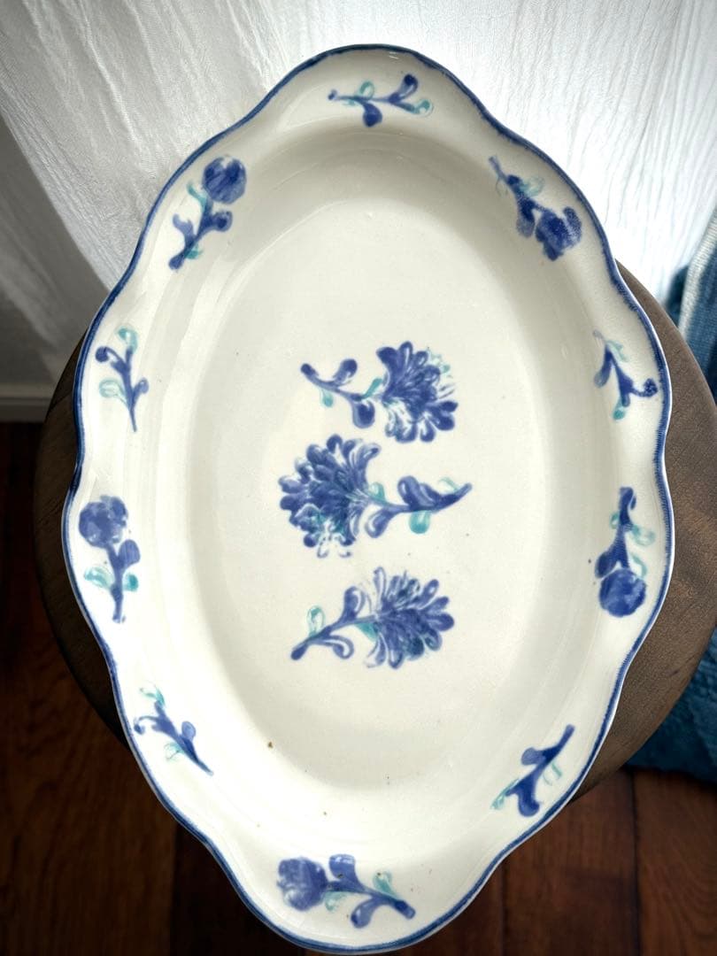 ヨシノヒトシ オーバル皿 印花三輪 未使用品