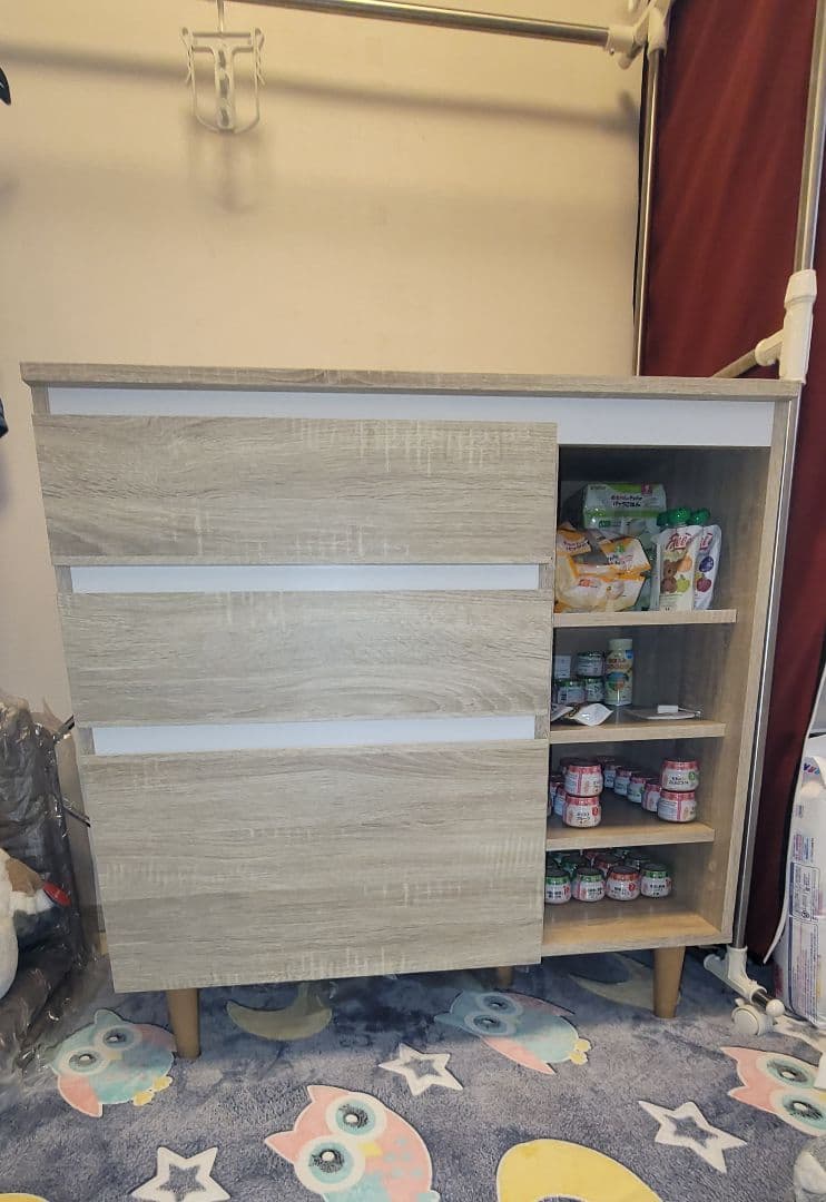 ライトウッド調キャビネット 90cm