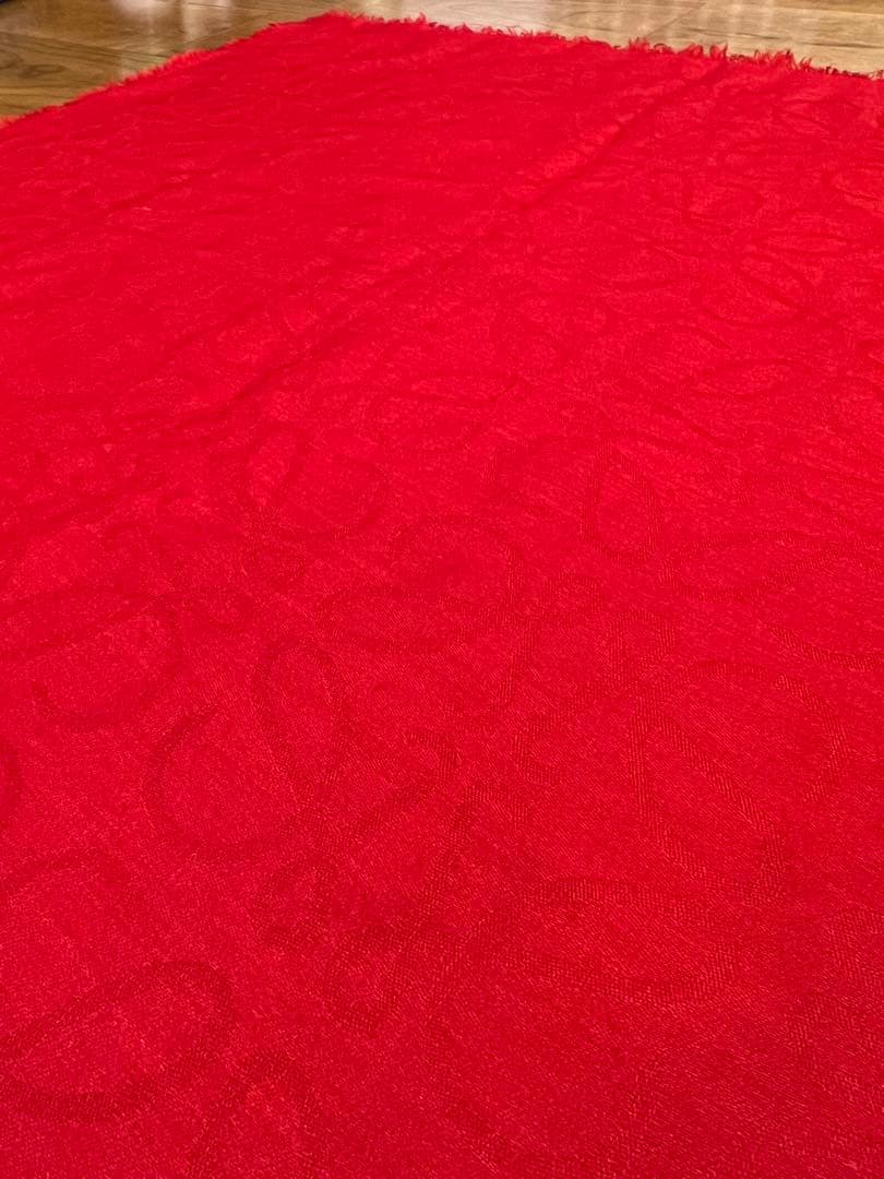 LOEWE(ロエベ) レディース ストール ショール アナグラム柄 レッド