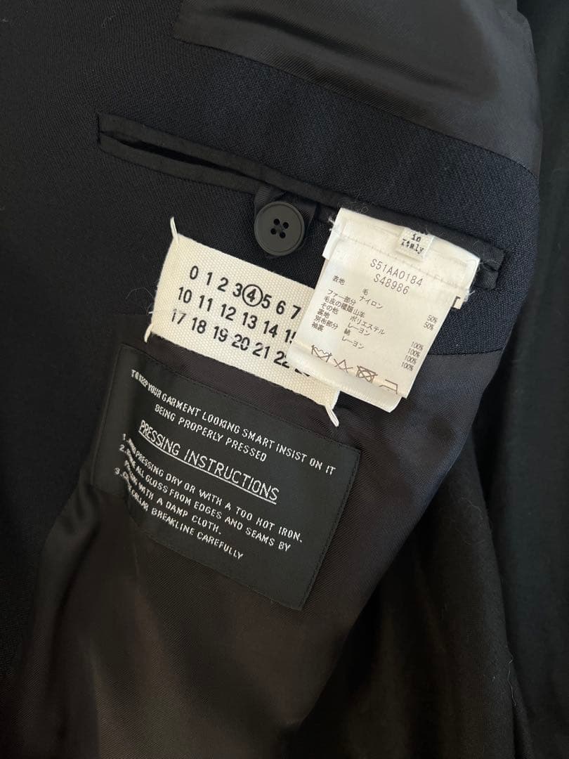 ジャケット・アウター Maison Margiela Black Wool Coat size 36